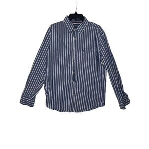American Eagle The Eagle Oxford Shirt Vintage Fit Striped Button Up Down Large